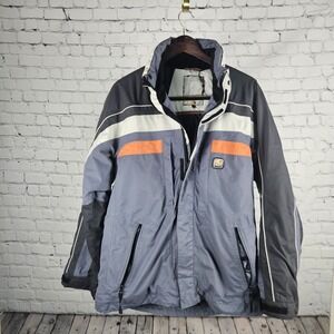Icepeak Ski Jacket Men Small S Gray Orange Hooded Waterproof Winter Coat